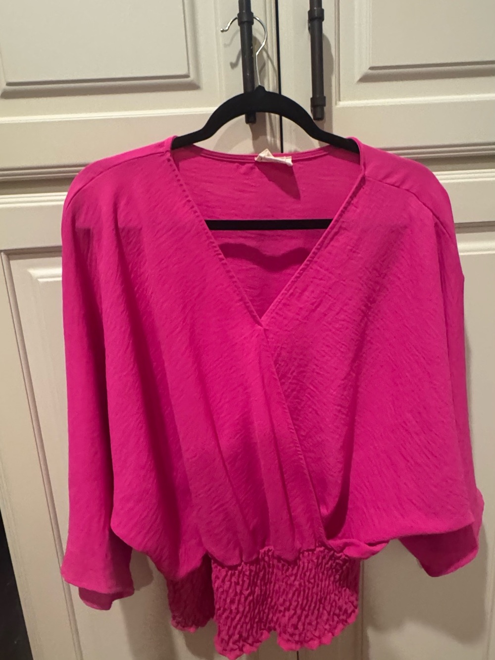 1.4.3. Story by Line Up Bright Pink V-Neck Dolman Blouse